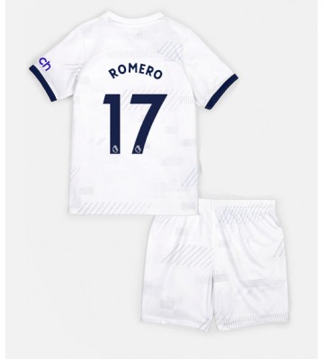 Maillot de foot Tottenham Hotspur Cristian Romero #17 Domicile enfant 2023-24 Manches Courte (+ pantalon court)